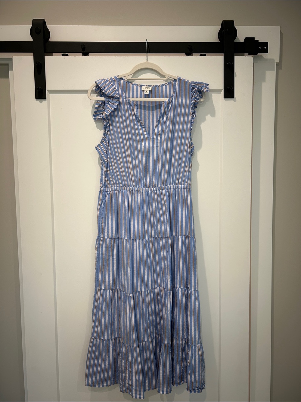 J. Crew Blue, White & Brown Striped Dress